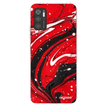 Picasee διαφανής θήκη σιλικόνης Xiaomi Poco M3 Pro 5G - Red black
