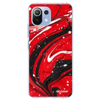 Picasee διαφανής θήκη σιλικόνης Xiaomi 11 Lite 5G NE - Red black