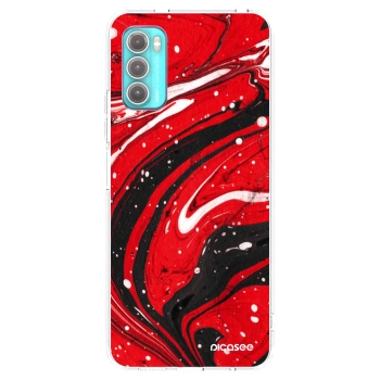 Picasee διαφανής θήκη σιλικόνης Motorola Moto G60 - Red black