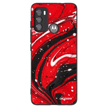 Picasee Μαύρη θήκη σιλικόνης για Motorola Moto G60 - Red black