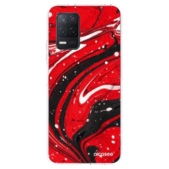 Picasee διαφανής θήκη σιλικόνης Realme 8 5G - Red black