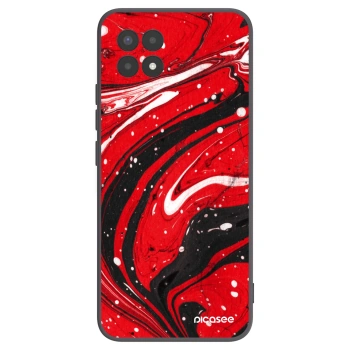 Picasee Μαύρη θήκη σιλικόνης για Realme 8i - Red black