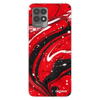 Picasee διαφανής θήκη σιλικόνης Realme 8i - Red black