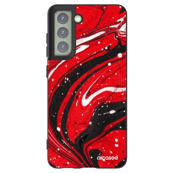 Picasee Μαύρη θήκη σιλικόνης για Samsung Galaxy S21 FE 5G - Red black