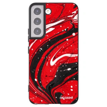 Picasee Μαύρη θήκη σιλικόνης για Samsung Galaxy S22 5G - Red black