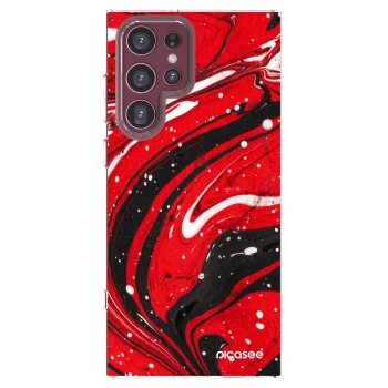 Picasee διαφανής θήκη σιλικόνης Samsung Galaxy S22 Ultra 5G - Red black