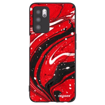 Picasee Μαύρη θήκη σιλικόνης για OPPO A16s - Red black