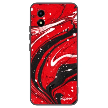 Picasee Μαύρη θήκη σιλικόνης για Vivo Y01 - Red black