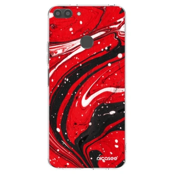 Picasee διαφανής θήκη σιλικόνης Huawei P Smart - Red black
