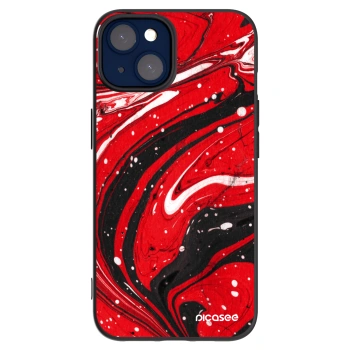 Picasee Μαύρη θήκη σιλικόνης για Apple iPhone 14 - Red black