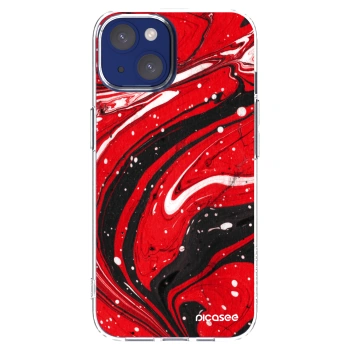 Picasee διαφανής θήκη σιλικόνης Apple iPhone 14 - Red black