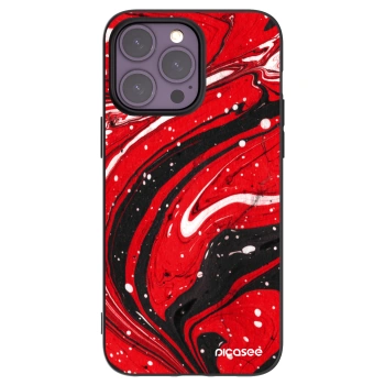 Picasee Μαύρη θήκη σιλικόνης για Apple iPhone 14 Pro Max - Red black