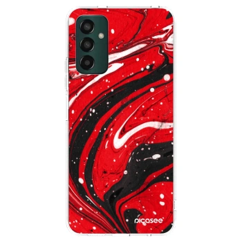 Picasee διαφανής θήκη σιλικόνης Samsung Galaxy M13 M135F - Red black