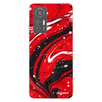 Picasee διαφανής θήκη σιλικόνης Xiaomi 12 Lite - Red black