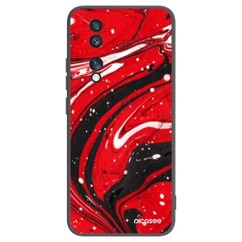 Picasee Μαύρη θήκη σιλικόνης για Honor 70 - Red black
