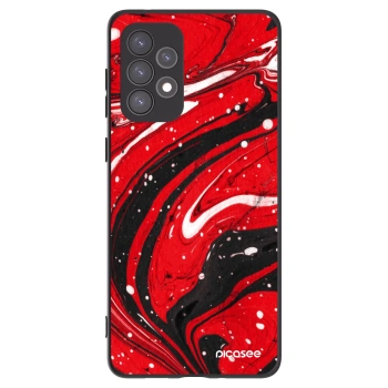 Picasee Μαύρη θήκη σιλικόνης για Samsung Galaxy A73 5G - Red black