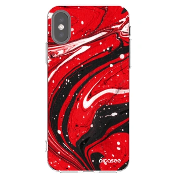 Picasee διαφανής θήκη σιλικόνης Apple iPhone X/XS - Red black