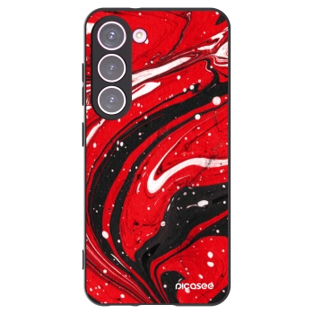 Picasee Μαύρη θήκη σιλικόνης για Samsung Galaxy S23 5G - Red black