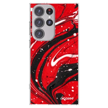 Picasee διαφανής θήκη σιλικόνης Samsung Galaxy S23 Ultra 5G - Red black