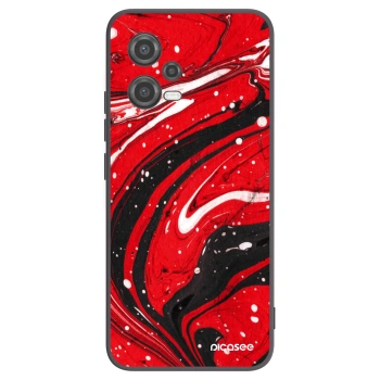 Picasee Μαύρη θήκη σιλικόνης για Xiaomi Poco X5 - Red black