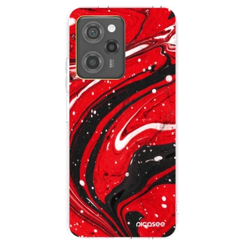 Picasee Μαύρη θήκη σιλικόνης για Xiaomi Poco X5 Pro - Red black