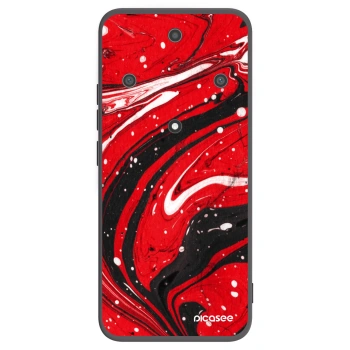 Picasee Μαύρη θήκη σιλικόνης για Honor Magic5 Lite 5G - Red black