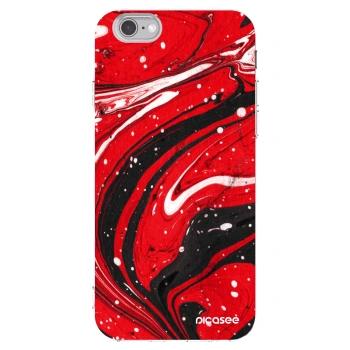 Picasee διαφανής θήκη σιλικόνης Apple iPhone 6/6S - Red black