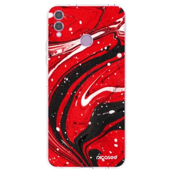 Picasee διαφανής θήκη σιλικόνης Honor 8X - Red black