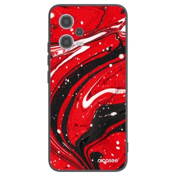 Picasee Μαύρη θήκη σιλικόνης για Xiaomi Redmi Note 12 5G - Red black