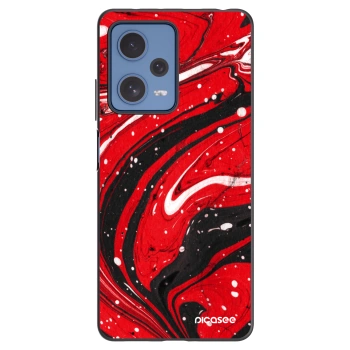 Picasee Μαύρη θήκη σιλικόνης για Xiaomi Redmi Note 12 Pro 5G - Red black