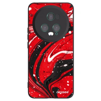 Picasee Μαύρη θήκη σιλικόνης για Honor Magic5 Pro - Red black