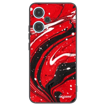 Picasee Μαύρη θήκη σιλικόνης για Xiaomi Poco F5 - Red black