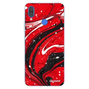 Picasee διαφανής θήκη σιλικόνης Huawei Nova 3 - Red black