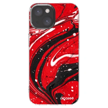 Picasee διαφανής θήκη σιλικόνης Apple iPhone 15 - Red black