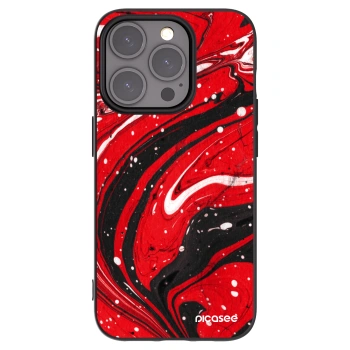 Picasee Μαύρη θήκη σιλικόνης για Apple iPhone 15 Pro - Red black