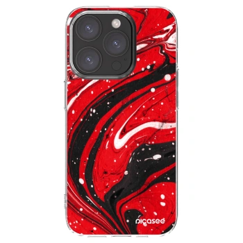 Picasee διαφανής θήκη σιλικόνης Apple iPhone 15 Pro - Red black