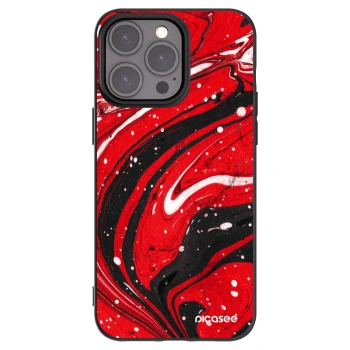 Picasee Μαύρη θήκη σιλικόνης για Apple iPhone 15 Pro Max - Red black