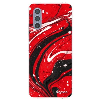Picasee διαφανής θήκη σιλικόνης Motorola Moto G62 - Red black