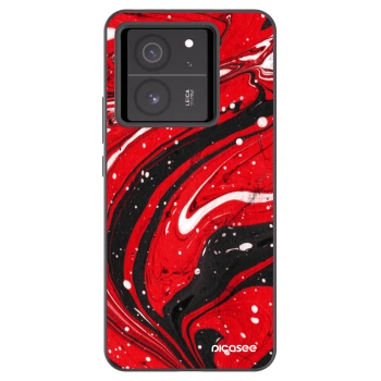 Picasee Μαύρη θήκη σιλικόνης για Xiaomi 13T Pro - Red black