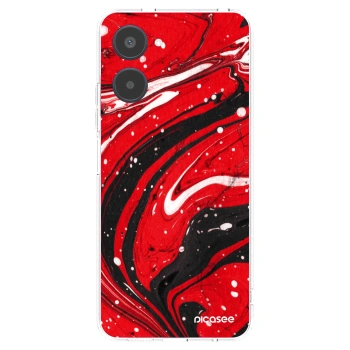 Picasee διαφανής θήκη σιλικόνης Realme 10 4G - Red black