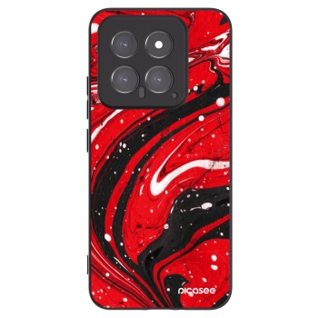 Picasee Μαύρη θήκη σιλικόνης για Xiaomi 14 - Red black