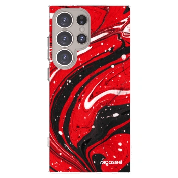 Picasee διαφανής θήκη σιλικόνης Samsung Galaxy S24 Ultra S928B 5G - Red black