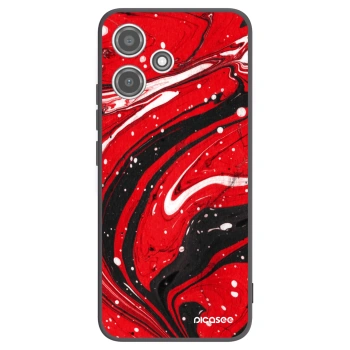 Picasee Μαύρη θήκη σιλικόνης για Xiaomi Redmi 12 5G - Red black