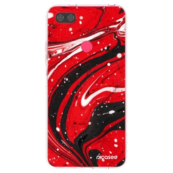 Picasee διαφανής θήκη σιλικόνης Xiaomi Mi 8 Lite - Red black
