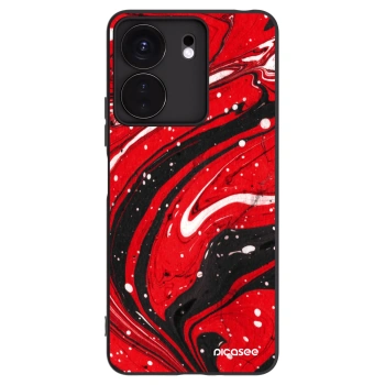 Picasee Μαύρη θήκη σιλικόνης για Xiaomi Redmi 13C 4G - Red black