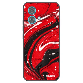 Picasee Μαύρη θήκη σιλικόνης για Motorola Edge 40 Neo - Red black