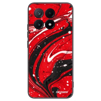 Picasee Μαύρη θήκη σιλικόνης για Xiaomi Poco X6 Pro - Red black