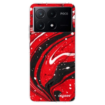 Picasee διαφανής θήκη σιλικόνης Xiaomi Poco X6 Pro - Red black
