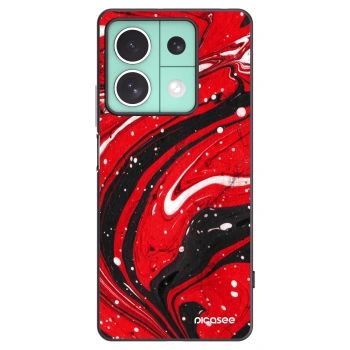 Picasee Μαύρη θήκη σιλικόνης για Xiaomi Redmi Note 13 5G - Red black