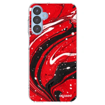 Picasee διαφανής θήκη σιλικόνης Samsung Galaxy A15 A156B 5G - Red black